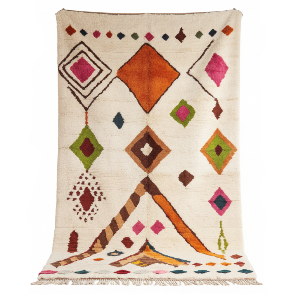Tapis Berbere Azilal à Motifs Berbère Colorés