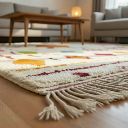 Tapis Berbere Azilal à Motifs Géométriques Colorés