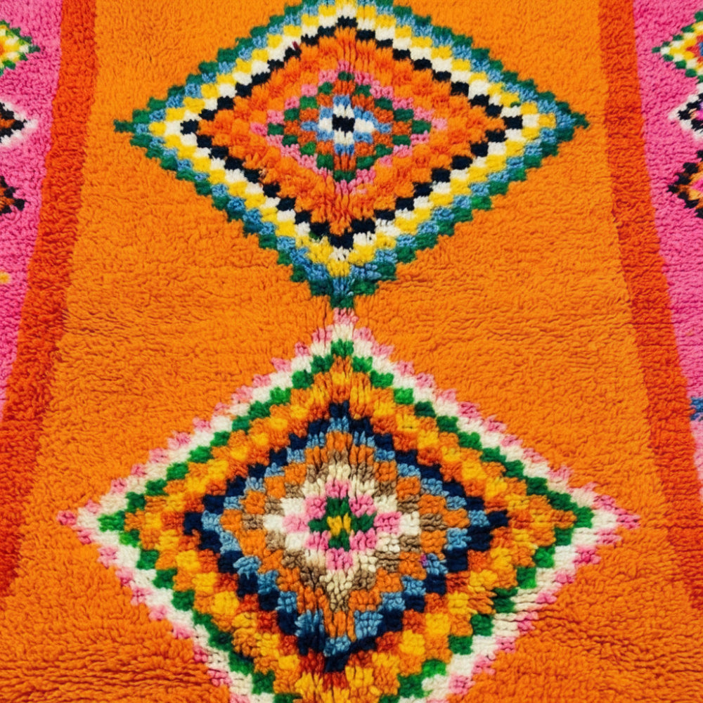 Tapis Berbere Boujad Coloré à Motifs Géométriques