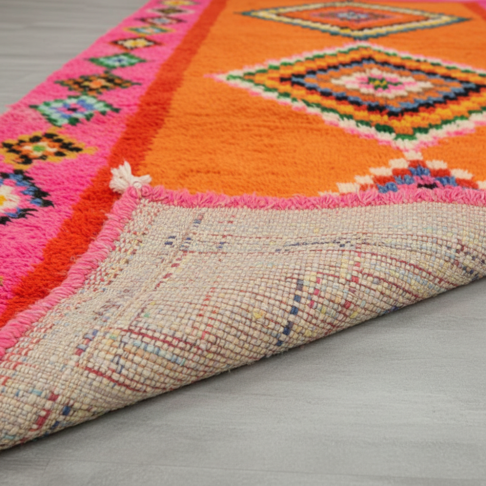 Tapis Berbere Boujad Coloré à Motifs Géométriques
