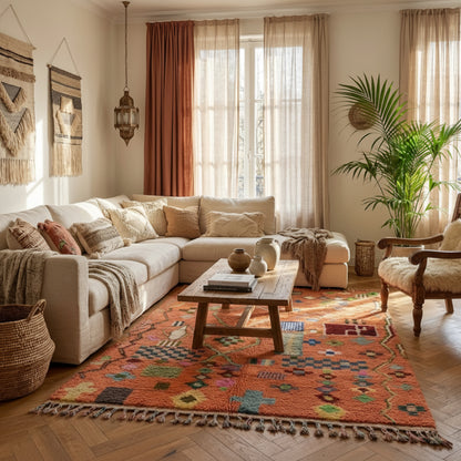 Tapis Berbere Boujad à Motifs Géométrique