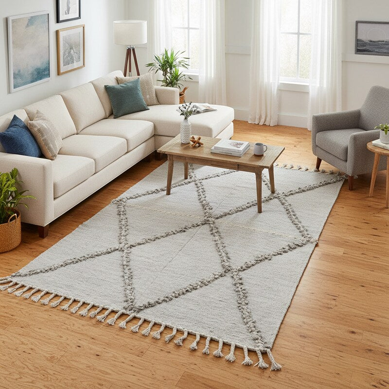 Tapis Berbere Zanafi à Motifs Géométriques